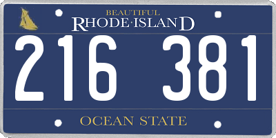 RI license plate 216381