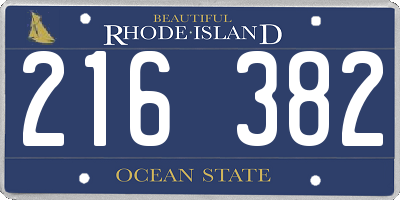 RI license plate 216382