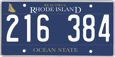 RI license plate 216384