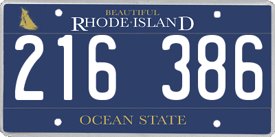 RI license plate 216386