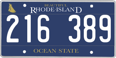 RI license plate 216389