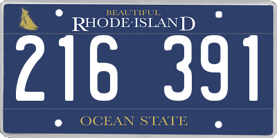 RI license plate 216391