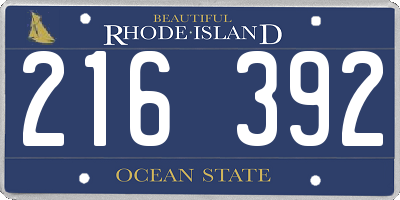 RI license plate 216392