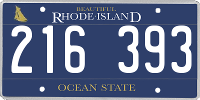 RI license plate 216393