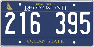 RI license plate 216395