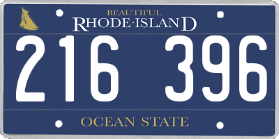 RI license plate 216396