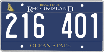 RI license plate 216401