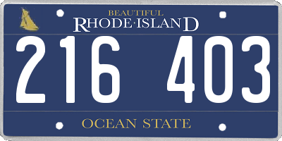 RI license plate 216403