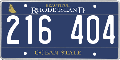 RI license plate 216404