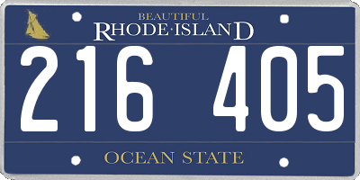 RI license plate 216405