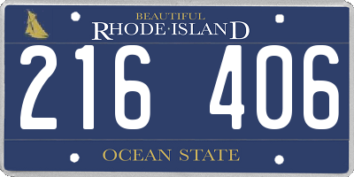 RI license plate 216406