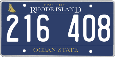 RI license plate 216408