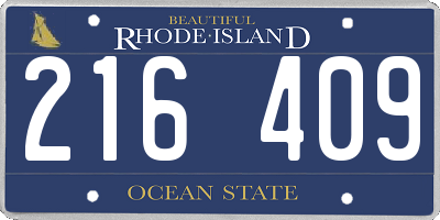 RI license plate 216409