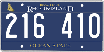 RI license plate 216410