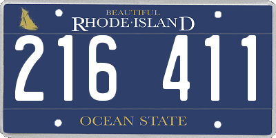 RI license plate 216411