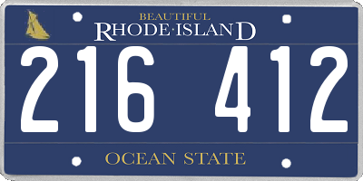 RI license plate 216412