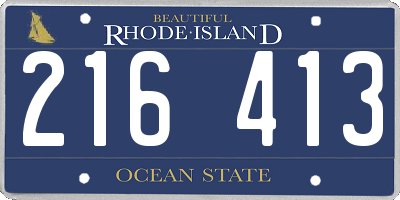 RI license plate 216413