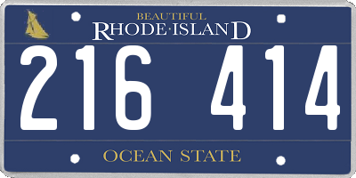 RI license plate 216414