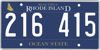 RI license plate 216415