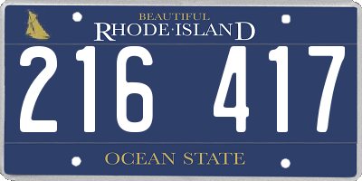 RI license plate 216417