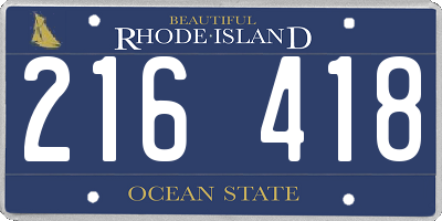 RI license plate 216418