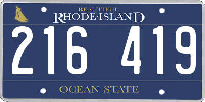 RI license plate 216419