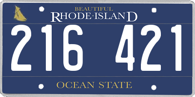 RI license plate 216421