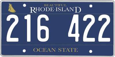 RI license plate 216422