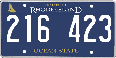 RI license plate 216423