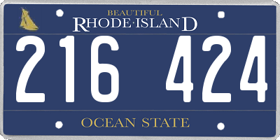 RI license plate 216424