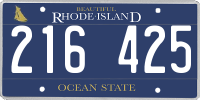 RI license plate 216425