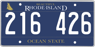 RI license plate 216426