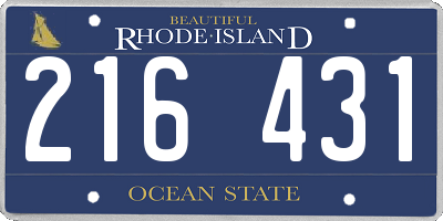 RI license plate 216431
