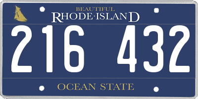 RI license plate 216432