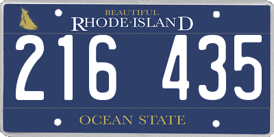 RI license plate 216435