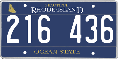 RI license plate 216436