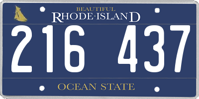RI license plate 216437