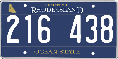 RI license plate 216438