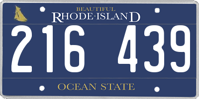 RI license plate 216439