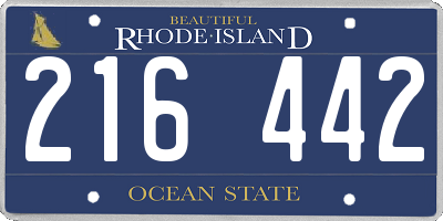 RI license plate 216442