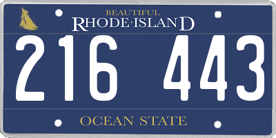 RI license plate 216443