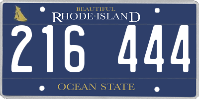 RI license plate 216444