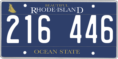 RI license plate 216446