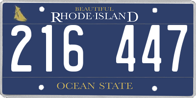 RI license plate 216447