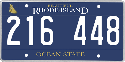 RI license plate 216448