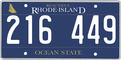 RI license plate 216449