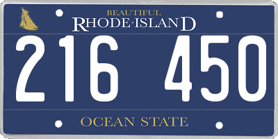 RI license plate 216450