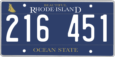 RI license plate 216451