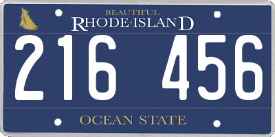 RI license plate 216456