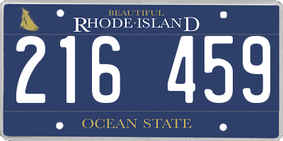 RI license plate 216459